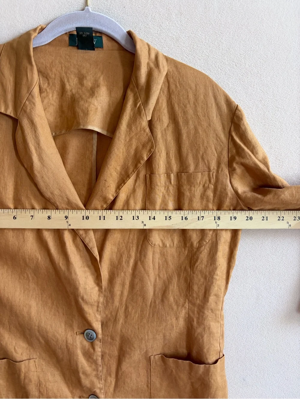 JCrew 100% Linen Camel Brown Blazer Jacket Size 4 Vtg 90s